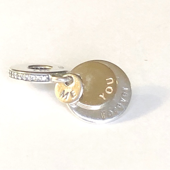 Authentic Pandora You Me Forever Charm 14k 925 Ale NWT - Picture 4 of 9